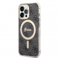 Guess 4G IML MagSafe Kompatibilní Zadní Kryt pro iPhone 13 Pro Black
