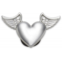 Crocs ozdoba Jibbitz Silver Metal Heart and Wings