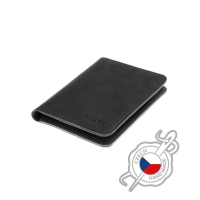 Kožená peněženka FIXED Passport, velikost cestovního pasu, černá
