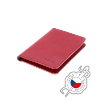 Kožená peněženka FIXED Passport, velikost cestovního pasu, červená