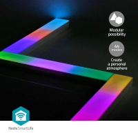 SmartLife Dekorativní LED | Nástěnný Bar | Wi-Fi | RGBIC / Teplá Bílá | Android™ / IOS