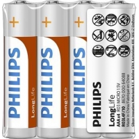 Philips Long Life AAA/R03 4KS R03L4F/10 mikrotužkové Zinko-chloridové baterie
