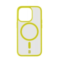 Zadní kryt Cellularline Pop Mag s podporou Magsafe pro Apple iPhone 15 Pro Max, čirý / limetkový