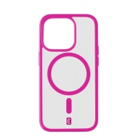 Zadní kryt Cellularline Pop Mag s podporou Magsafe pro Apple iPhone 15 Pro Max, čirý / růžový