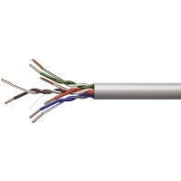 Emos UTP kabel CAT 5e PVC, drát, CCA (hliník/měď), AWG24, šedý, 305m, box