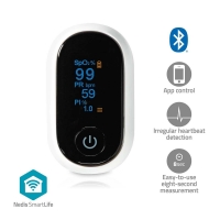 SmartLife Pulzní Oxymetr | Bluetooth | OLED Displej | Perfuzní index / Pulzní frekvence / Rušení proti pohybu / Saturace