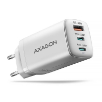 AXAGON ACU-DPQ65W, GaN nabíječka do sítě 65W, 3x port (USB-A + dual USB-C), PD3.0/QC4+/PPS/Apple