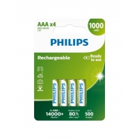 Philips Rechargeable AAA/HR03 4KS R03B4RTU10/10 1000mAh přednabité nabíjecí mikrotužkové baterie