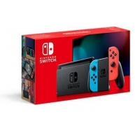 Nintendo Switch console with neon red&amp;blue Joy-Con