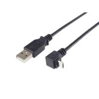 PremiumCord Kabel micro USB 2.0, A-B, konektor do úhlu 90°, 1m 
