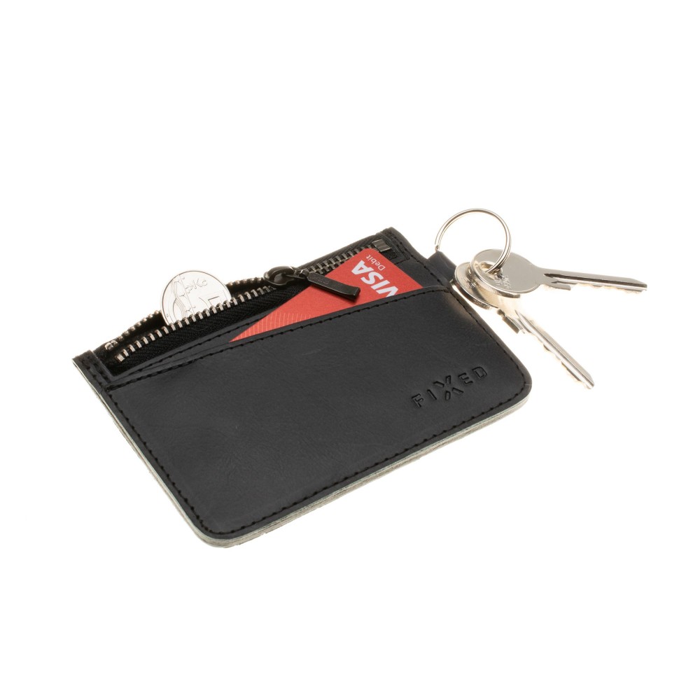 Kožená peněženka FIXED Smile Coins se smart trackerem FIXED Smile Pro, hnědá /1/