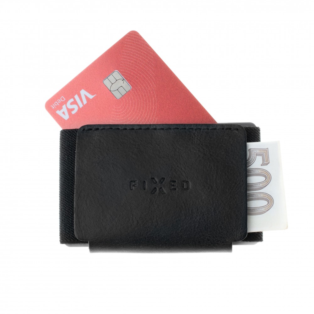 Kožená peněženka FIXED Tiny Wallet z pravé hovězí kůže, černá /1/