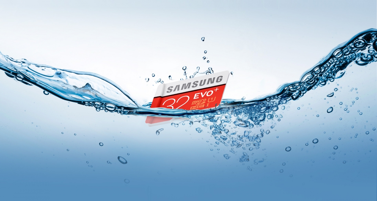 MicroSDXC Samsung EVO Plus odolná vůči vodě