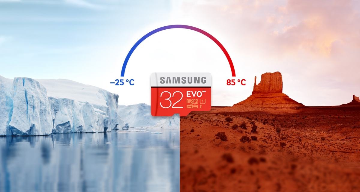 MicroSDXC Samsung EVO Plus teplu i mrazu odolná