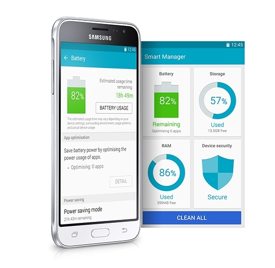 Mobilní telefon Samsung Galaxy J3 (2016) se Smart Managerem