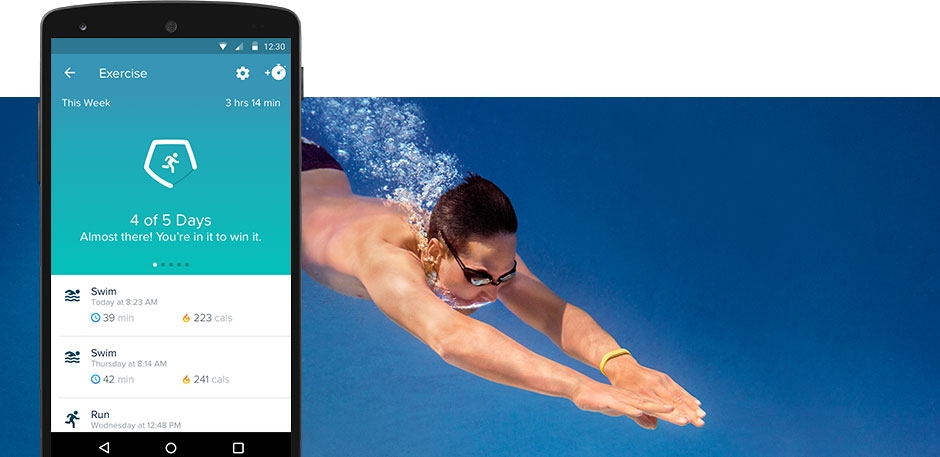 Sportovní fitness náramek Fitbit Flex 2 s vodotěsností