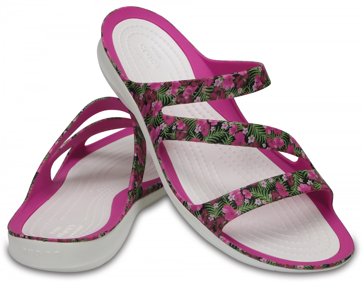 Dámské sandály Crocs Swiftwater Graphic Sandal Women s všestranným využitím