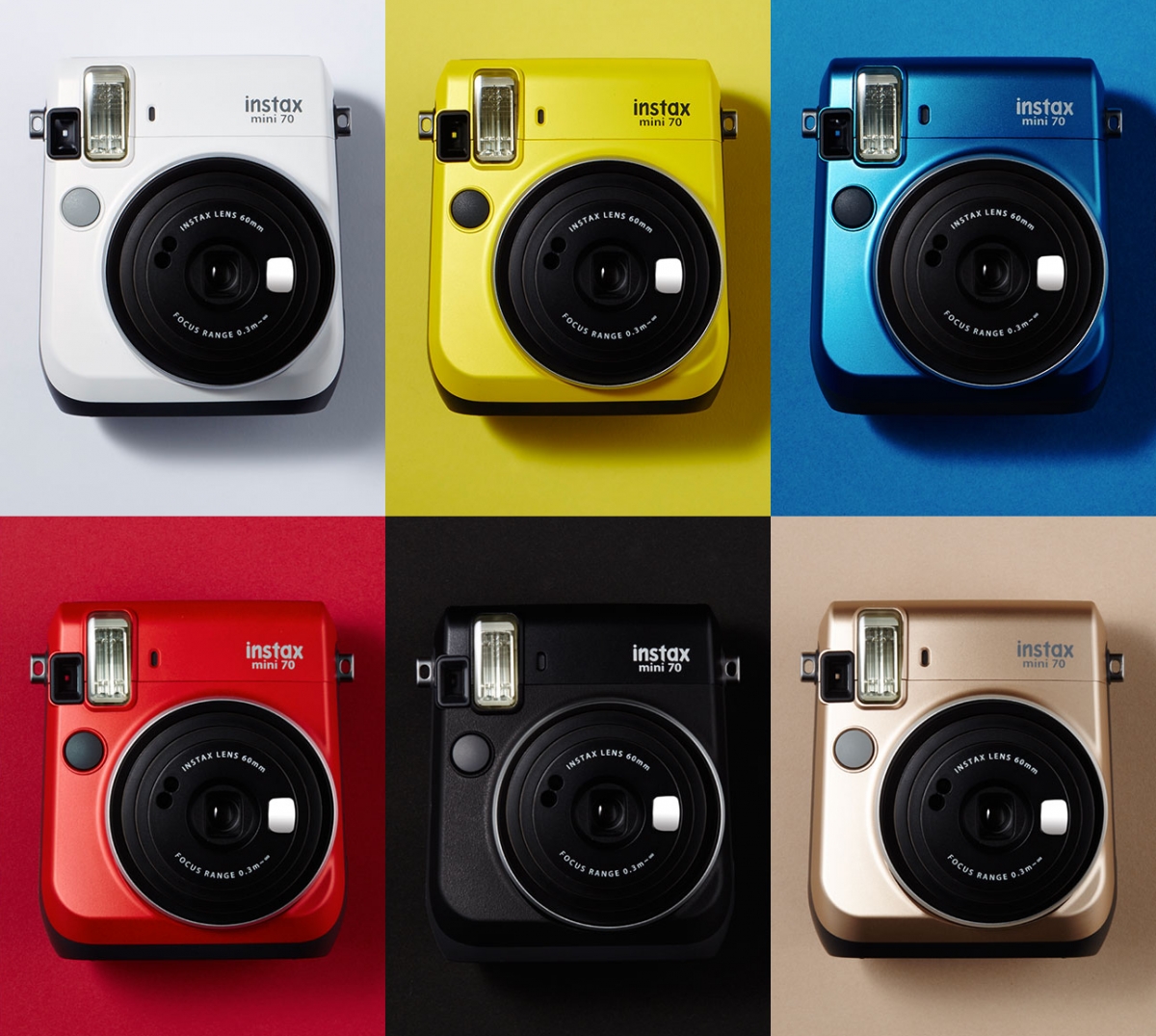 Digitální instantní fotoaparát Fujifilm Instax Mini 70 v moderním a jednoduchém designu