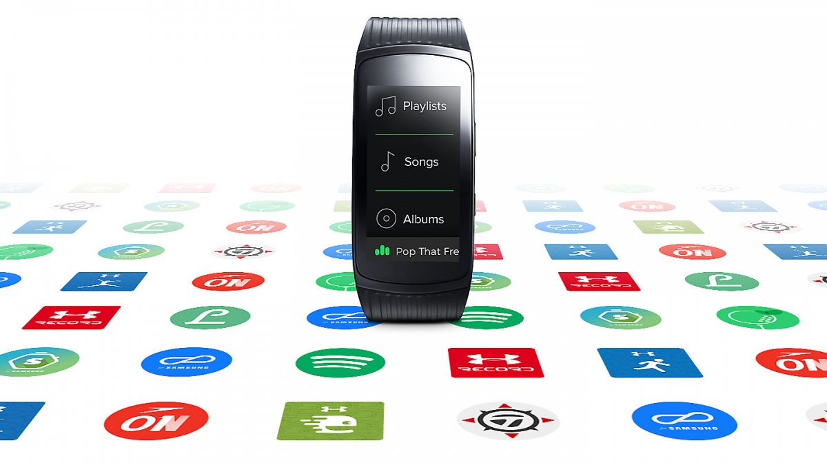 Chytré hodinky Samsung Gear Fit 2 Pro se zabudovanou pamětí a možností přehrávání hudby bez telefonu