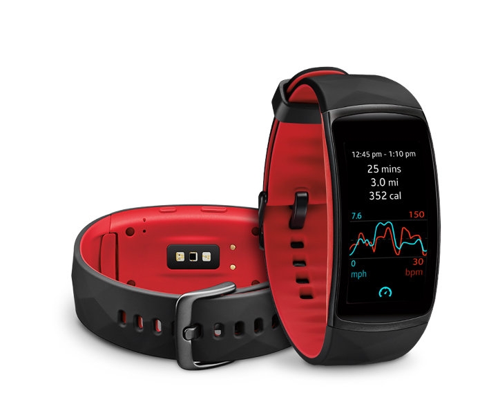 Fitness náramek Samsung Gear Fit 2 Pro s aktivním senzorem srdečního tepu