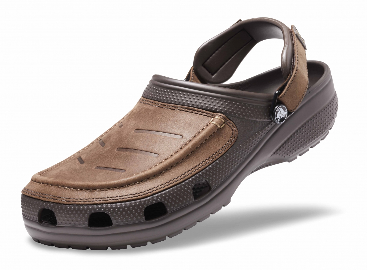 Pánské pantofle Crocs Yukon Vista Clogs s pravou kůži v čele