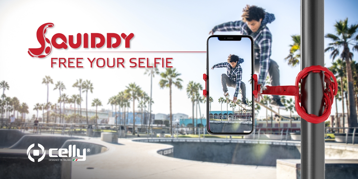 Osvoboďte svá selfie s držákem na mobil (selfie tyčí) Celly Squiddy pro telefony do 6,2