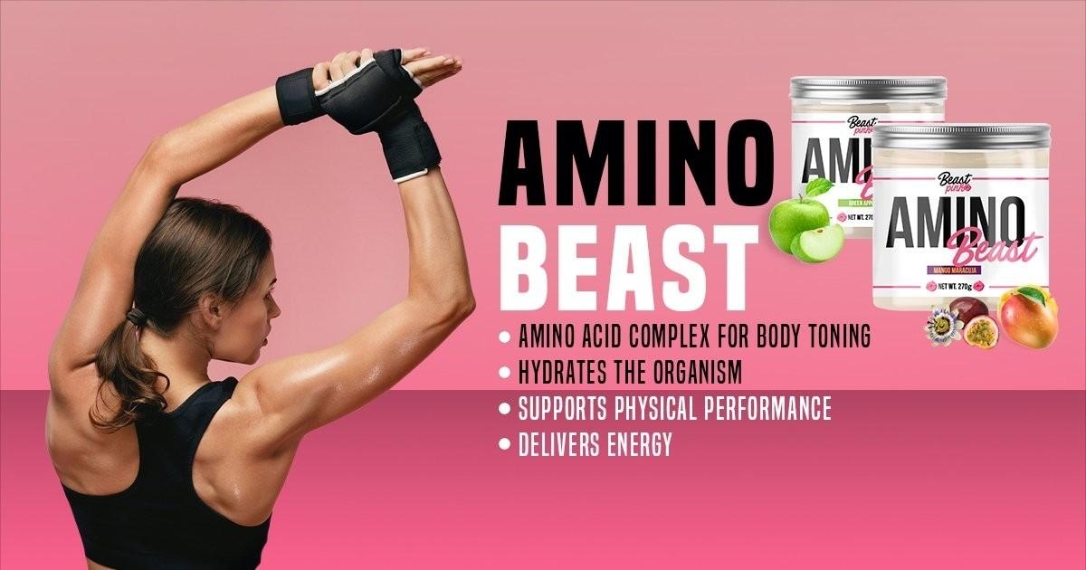 Jedinečný komplex aminokyselin BeastPink Amino Beast vyvinutý speciálně pro ženy