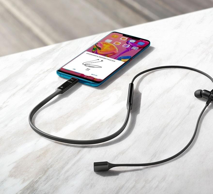 Bezdrátová Bluetooth sluchátka do uší Huawei FreeLace CM70-C s technologií HiPair a rychlým dobíjením