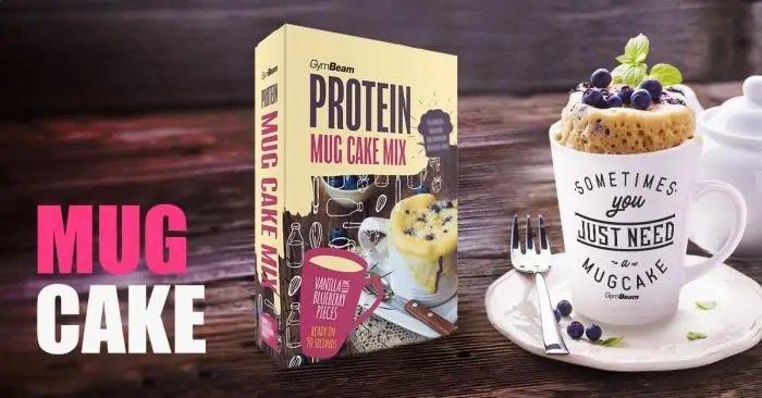 Rychlý proteinový dezert Mug Cake Mix GymBeam s vysokým obsahem bílkovin a vlákniny