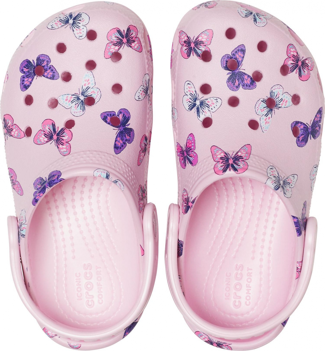 Pohodlné, lehoučké a bezpečné pantofle (nazouváky) Crocs Classic Butterfly Clog Kids