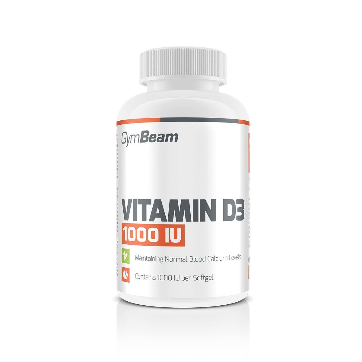 GymBeam Vitamín D3 1000 IU, 120 kapslí